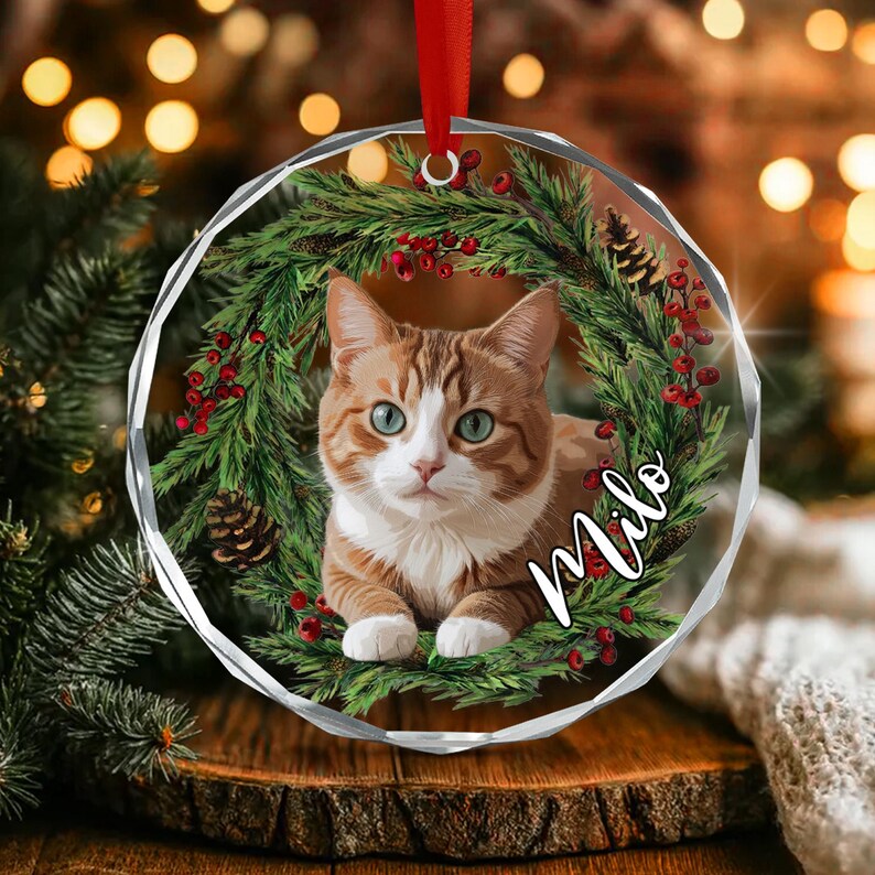 Cat Photo Personalized Portrait Ornament