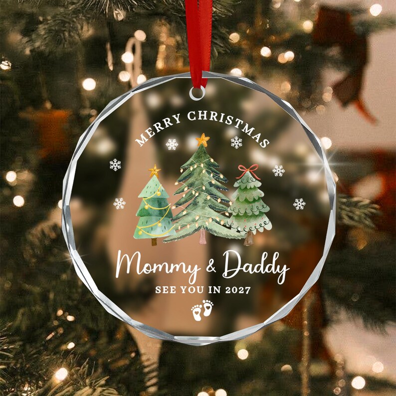 Promoted to Mom & Dad Announcement Ornament