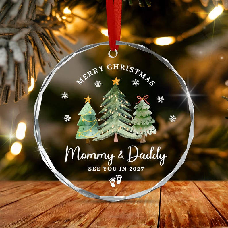 Promoted to Mom & Dad Announcement Ornament