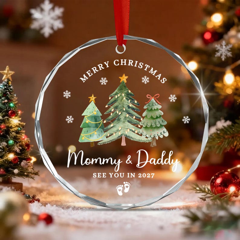 Promoted to Mom & Dad Announcement Ornament