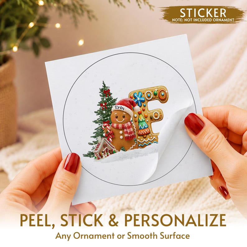 Gingerbread Alphabet Family Name Ornament