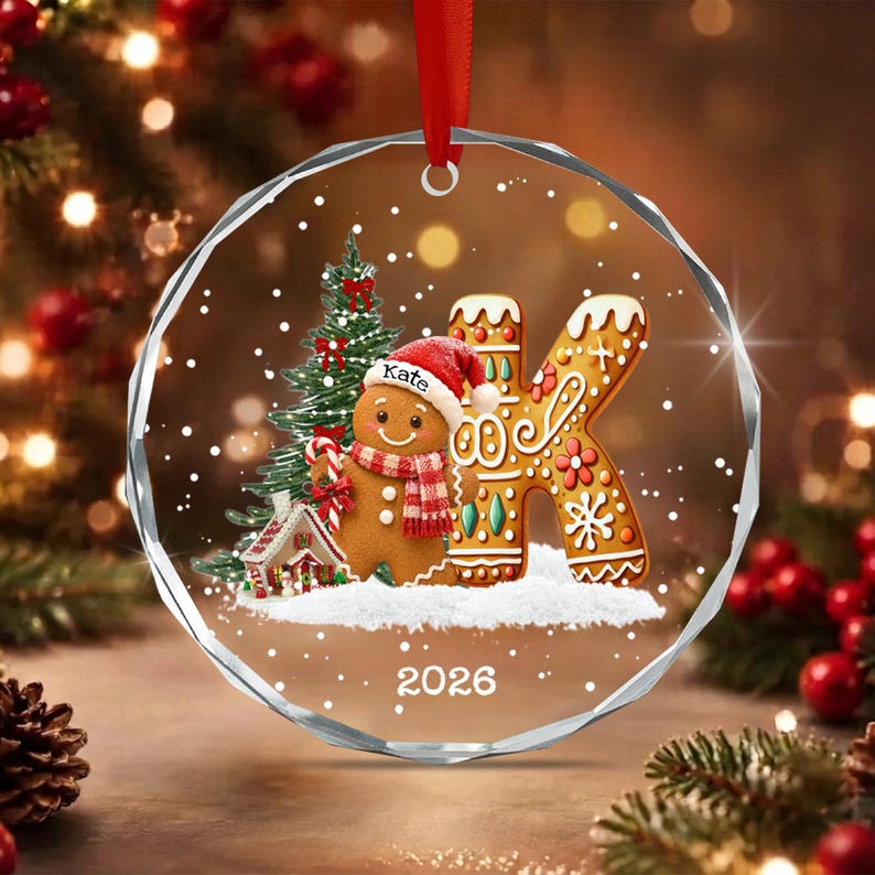 Gingerbread Alphabet Family Name Ornament