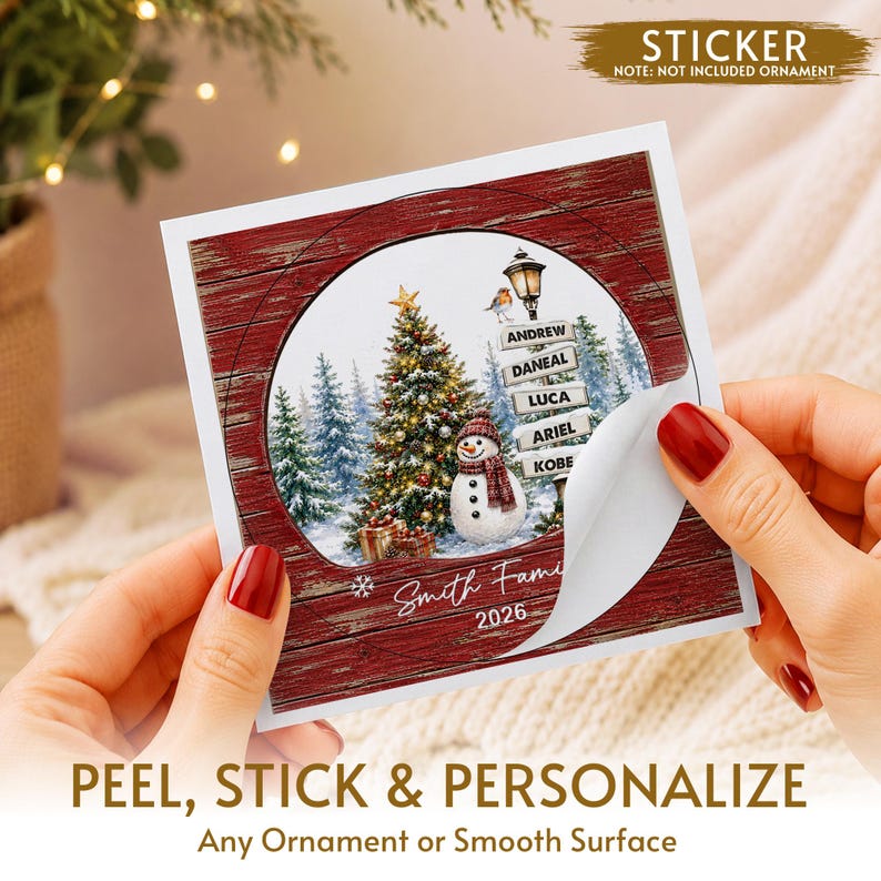 Family & Pet Signpost Crystal Glass Ornament