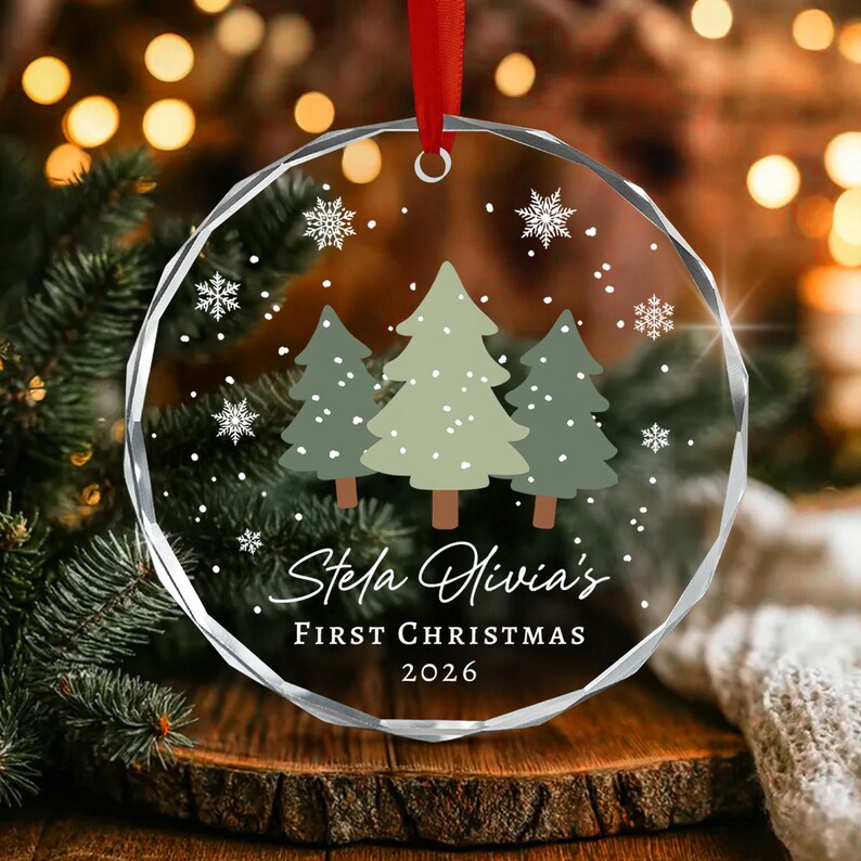 Baby Announcement First Christmas Ornament