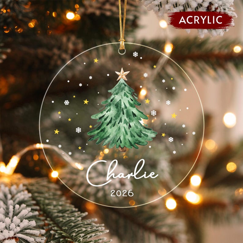 Kid Name Christmas Tree Ornament 2026