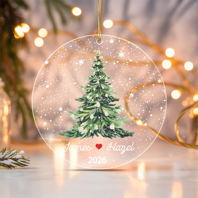 Couple Name & Year Christmas Together Ornament