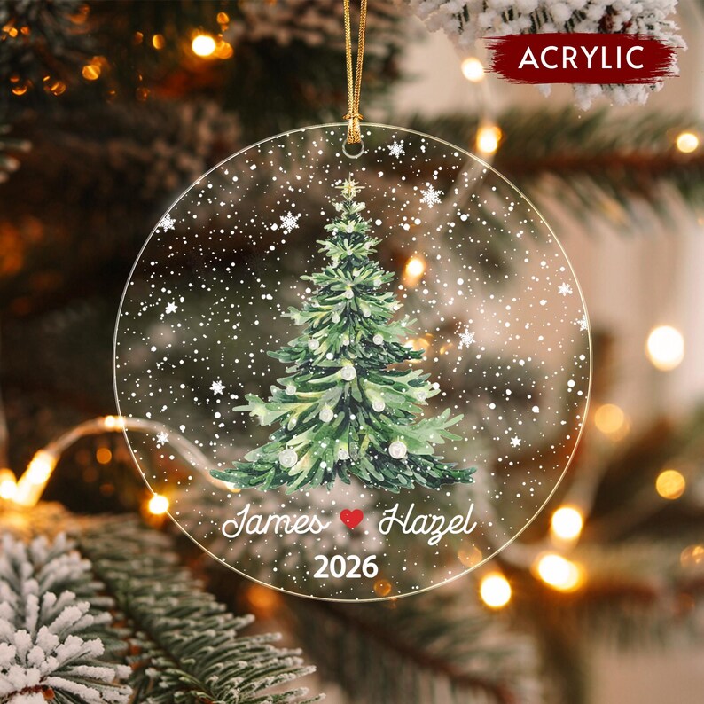 Couple Name & Year Christmas Together Ornament