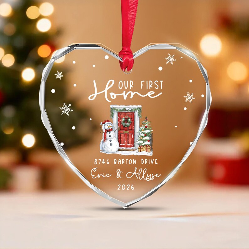 First Home Couple Address Ornament