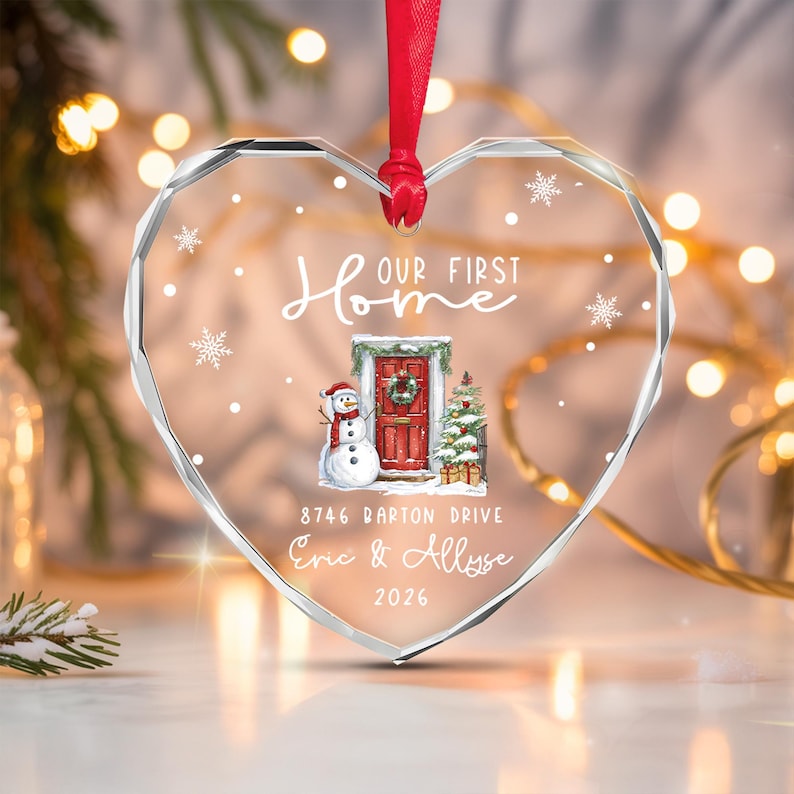 First Home Couple Address Ornament