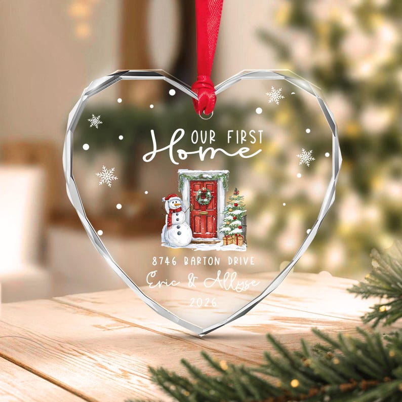 First Home Couple Address Ornament