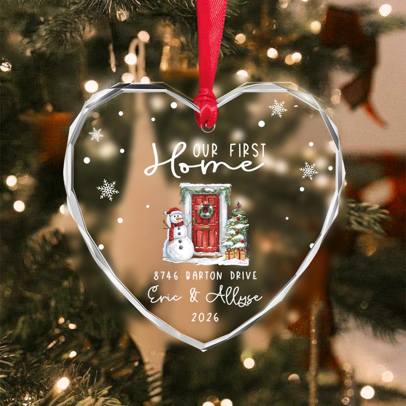 First Home Couple Address Ornament