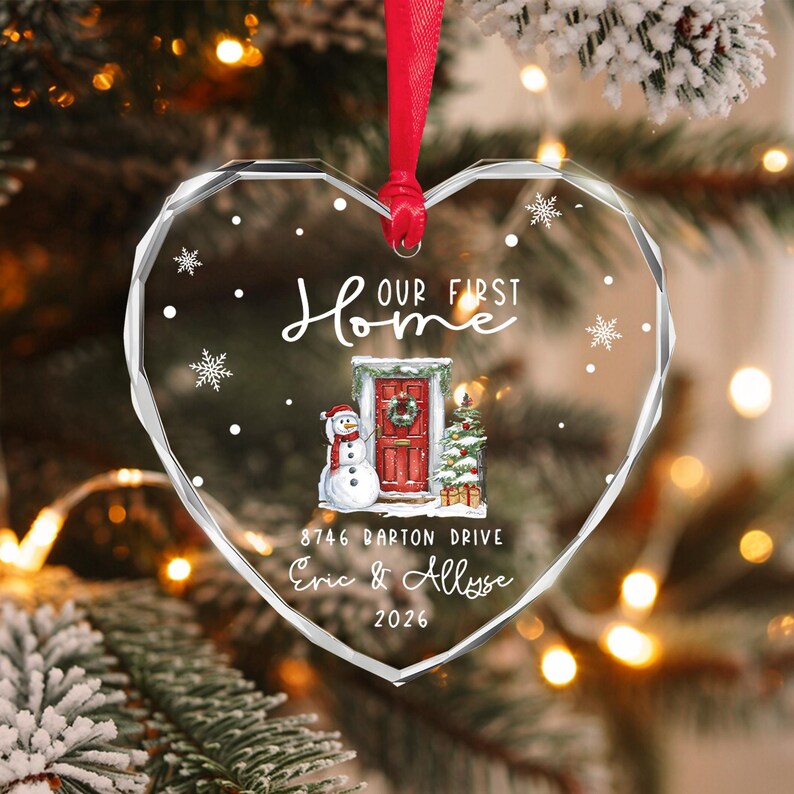 First Home Couple Address Ornament