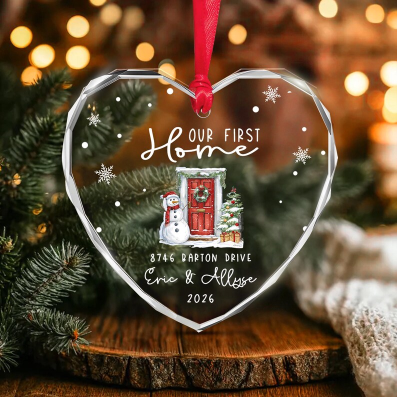 First Home Couple Address Ornament