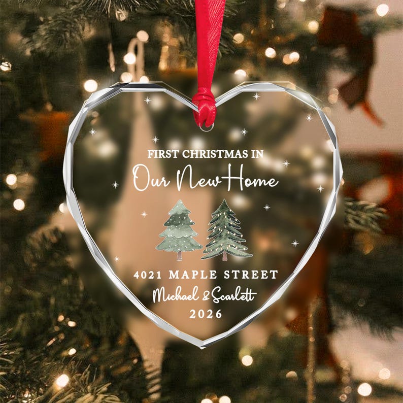 First Home Couple Name & Year Ornament