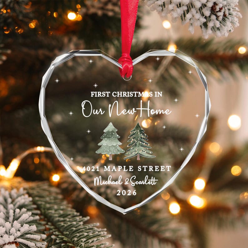 First Home Couple Name & Year Ornament