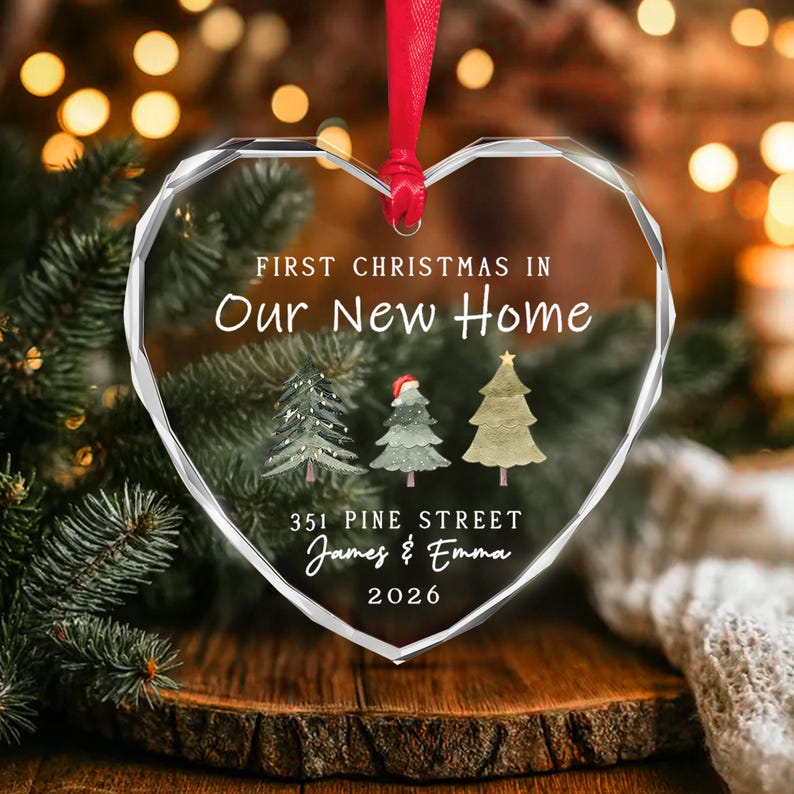 First Christmas Home Heart Glass Ornament