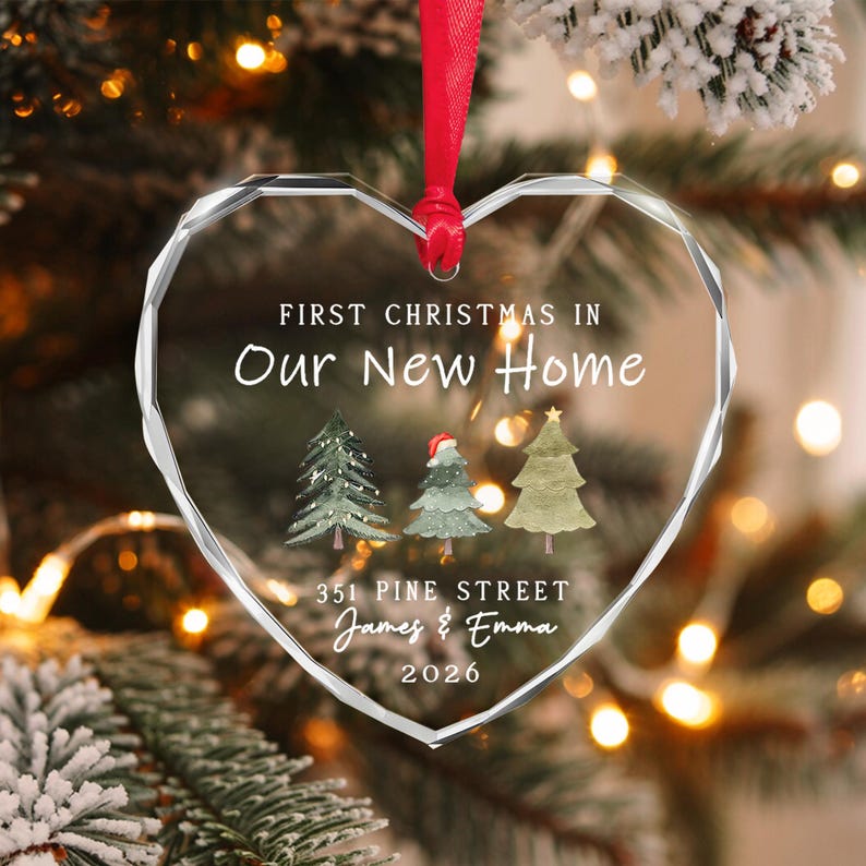 First Christmas Home Heart Glass Ornament