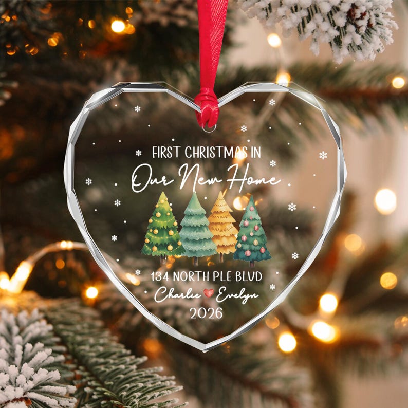 New Home Couple Name Ornament