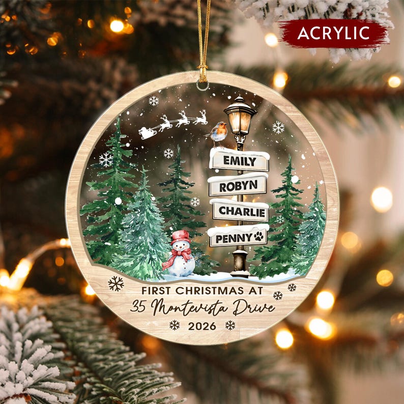New House Family Name Christmas Ornament