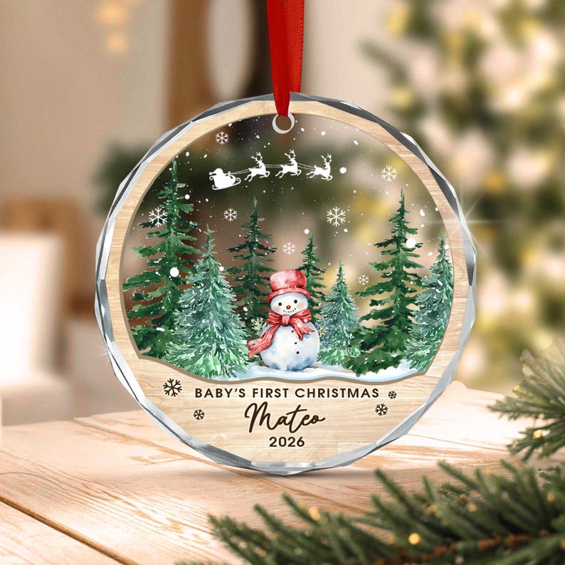 Newborn Name Snowman Ornament 2026