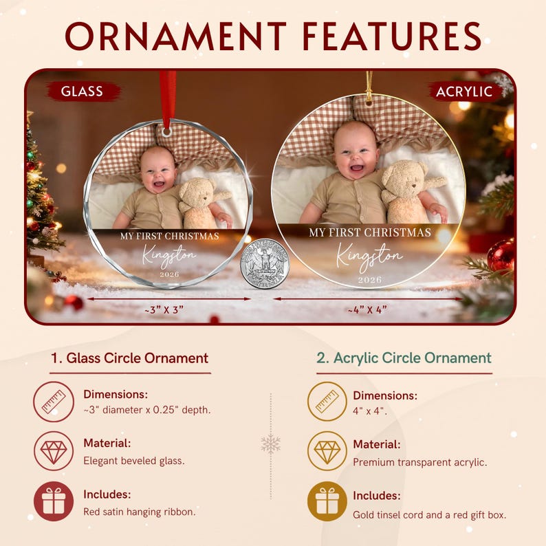 Newborn Picture Christmas Gift Ornament 2026