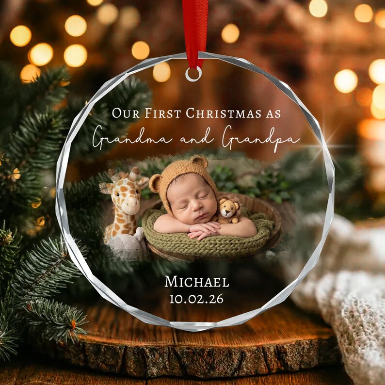 Grandma & Grandpa Baby Photo Ornament 2026