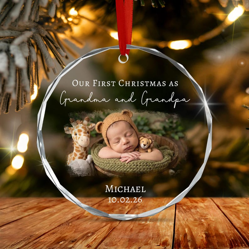 Grandma & Grandpa Baby Photo Ornament 2026