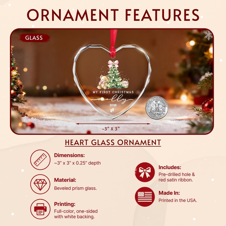 Baby Girl Name & Year Ornament 2026