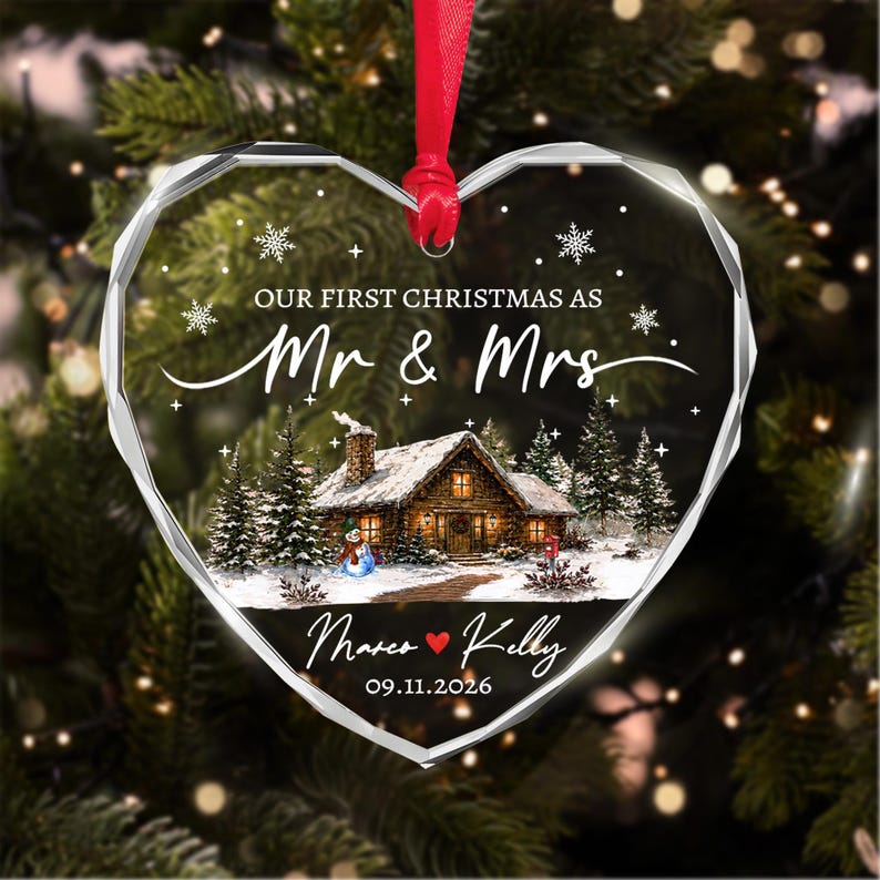 First Christmas Mr & Mrs Name Ornament