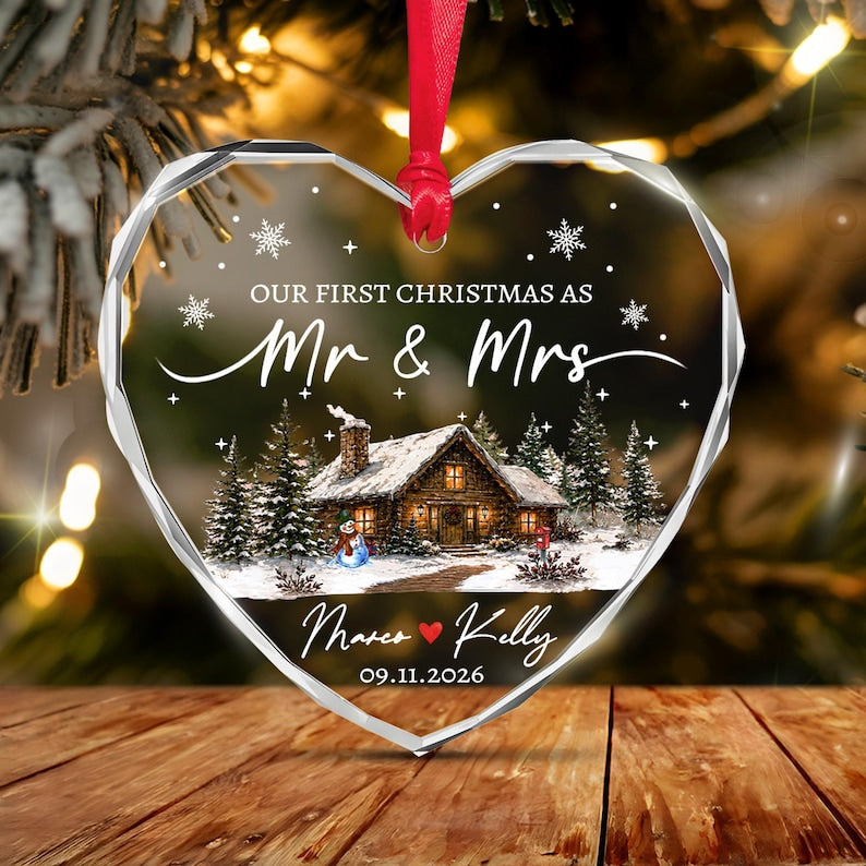 First Christmas Mr & Mrs Name Ornament