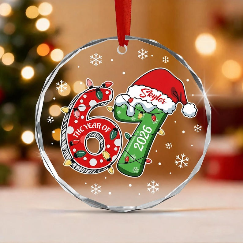 Custom Name 67 Christmas Ornament