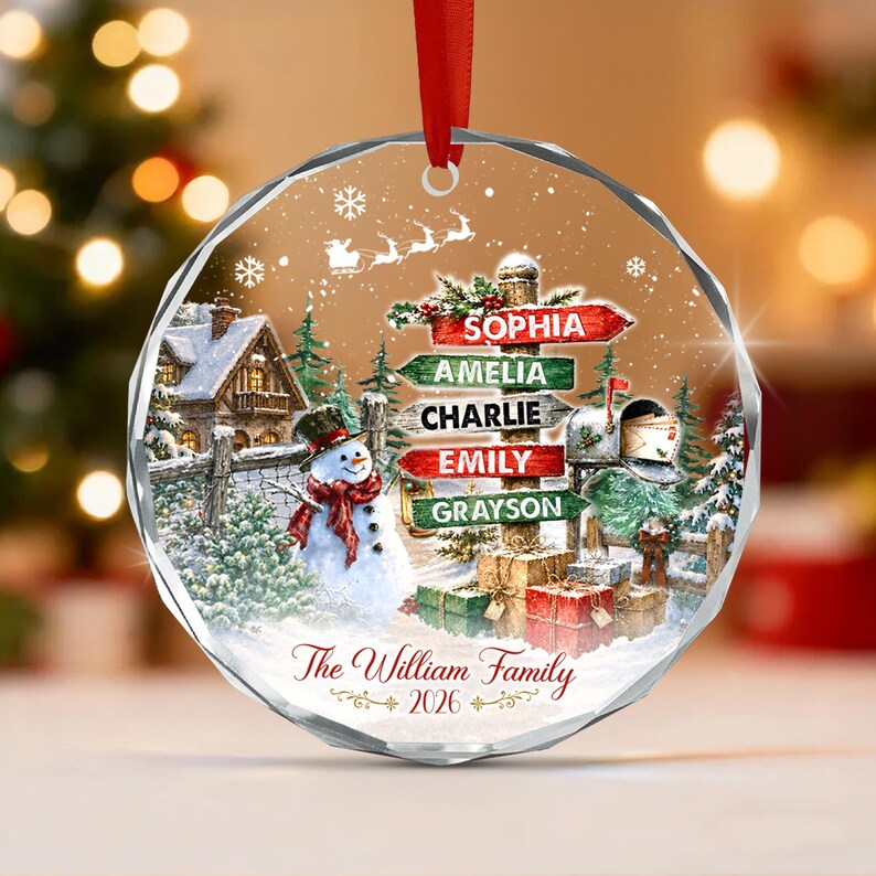 Winter Signpost Family Member Name Ornament