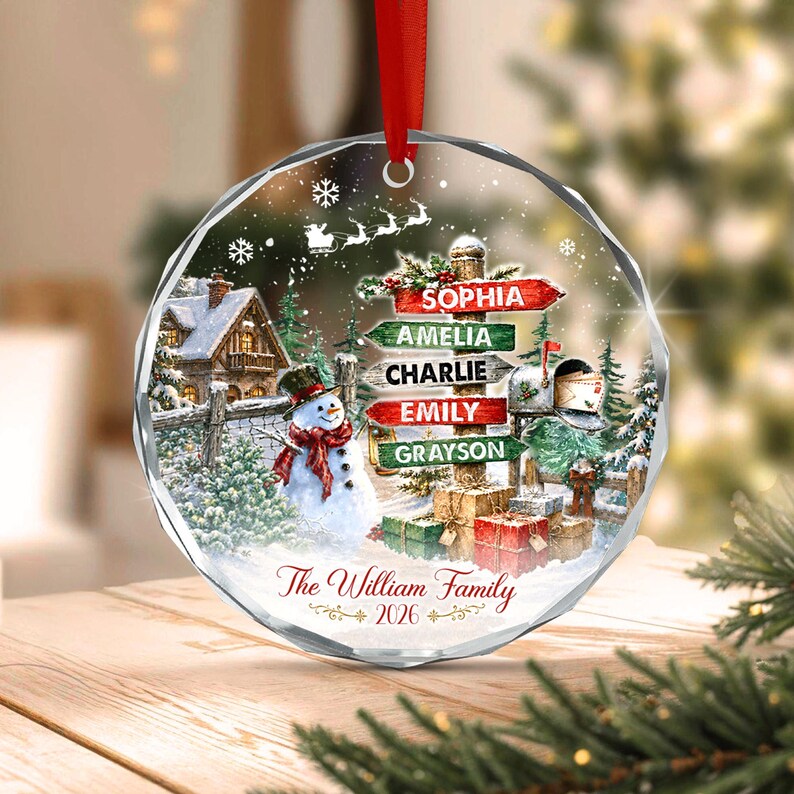 Winter Signpost Family Member Name Ornament