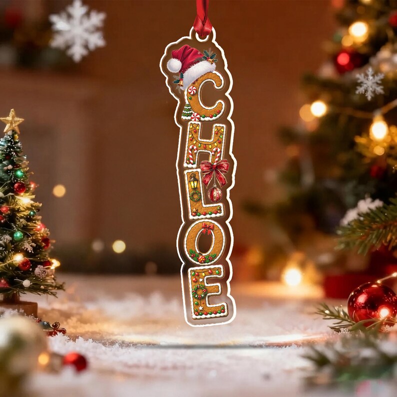 Christmas Gingerbread Letter Name Ornament