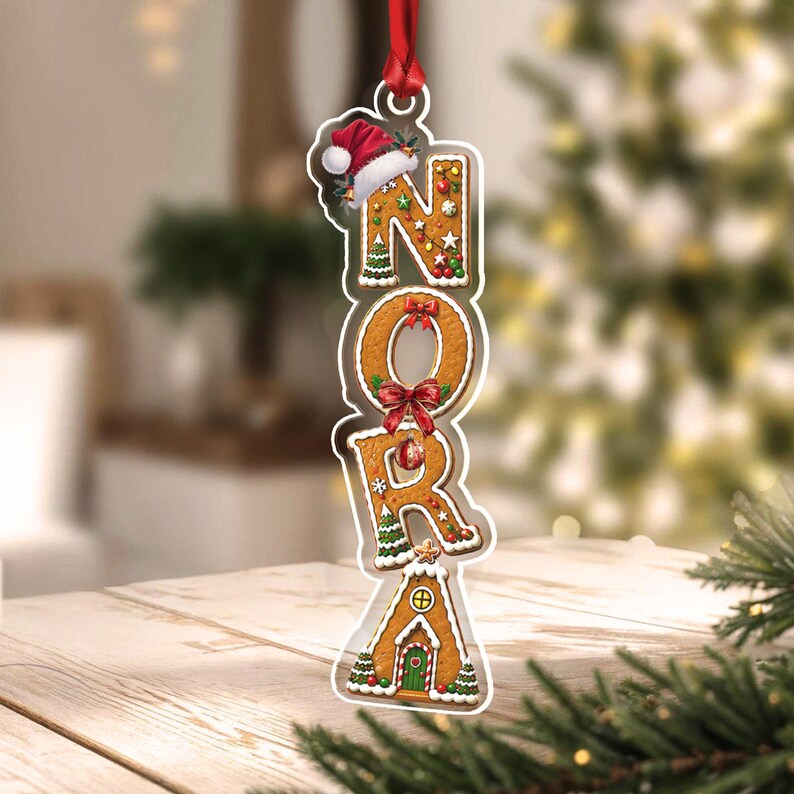 Christmas Gingerbread Letter Name Ornament