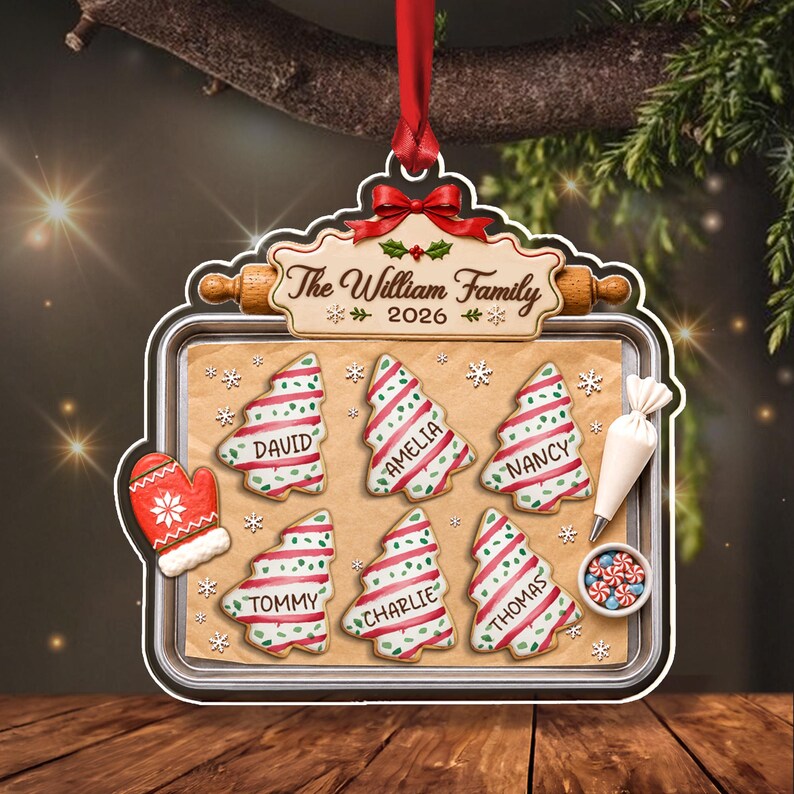 Gingerbread Family Name Christmas Ornament
