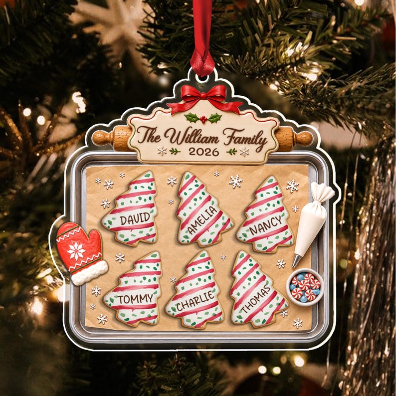 Gingerbread Family Name Christmas Ornament