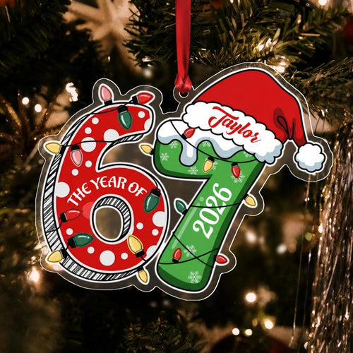 67 Custom Name Acrylic Christmas Ornament