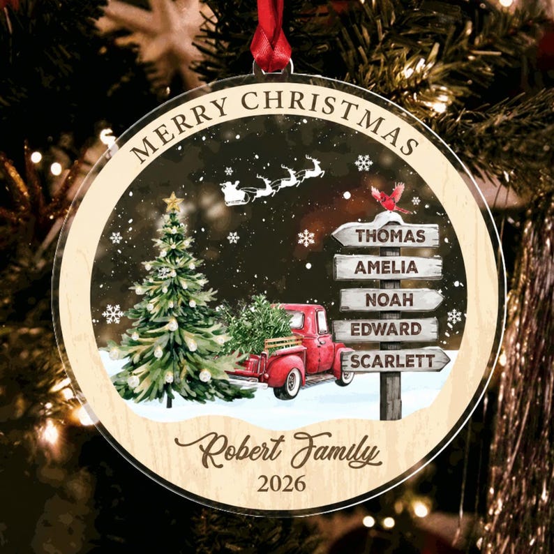 Family Names Christmas Tree Ornament
