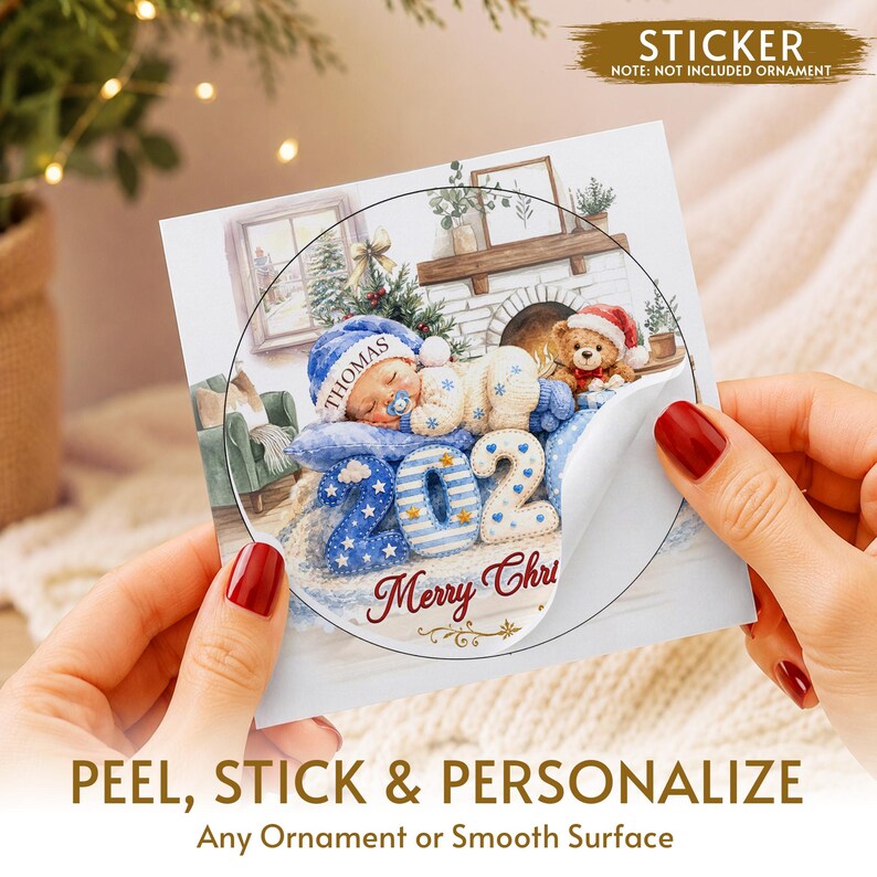 Baby First Christmas Circle Ceramic Ornament