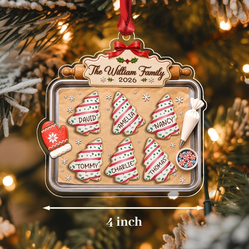 Gingerbread Family Name Christmas Ornament