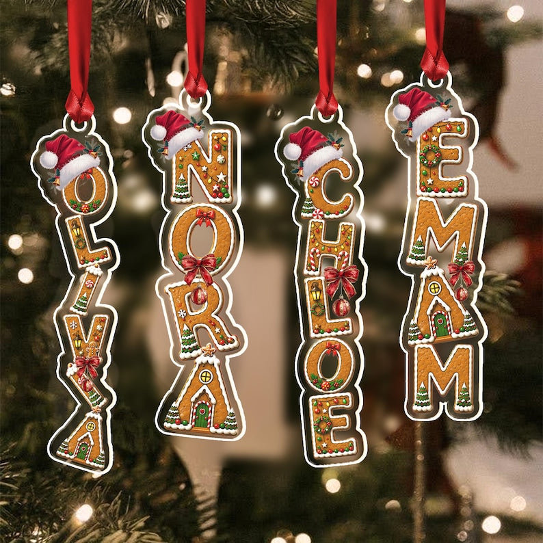 Christmas Gingerbread Letter Name Ornament