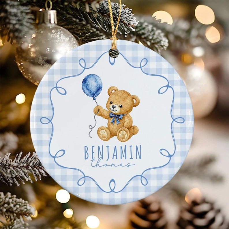 Baby Shower Bear Ceramic Ornament