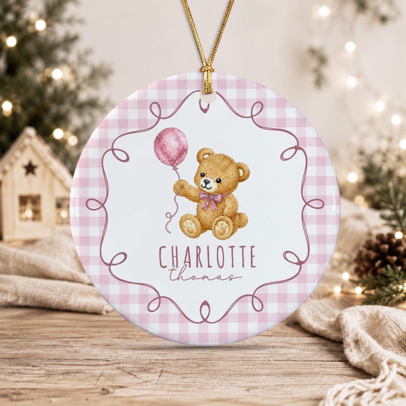 Baby Shower Bear Ceramic Ornament