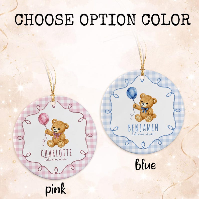 Baby Shower Bear Ceramic Ornament