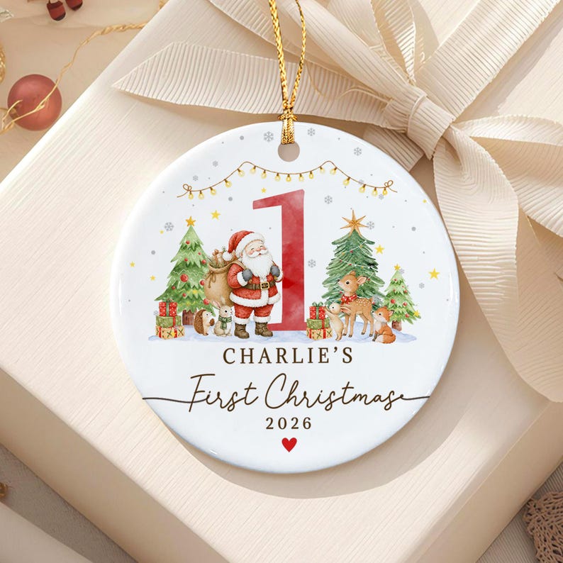 Woodland Baby Ceramic Christmas Ornament