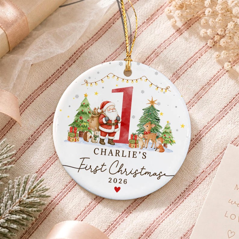 Woodland Baby Ceramic Christmas Ornament