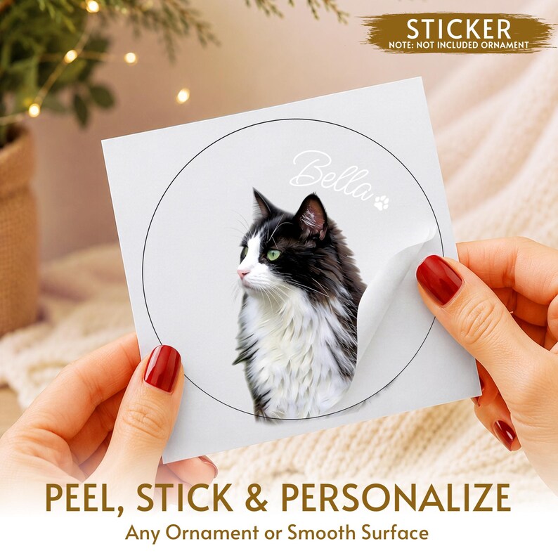 Cat Portrait Glass Pet Keepsake Ornament