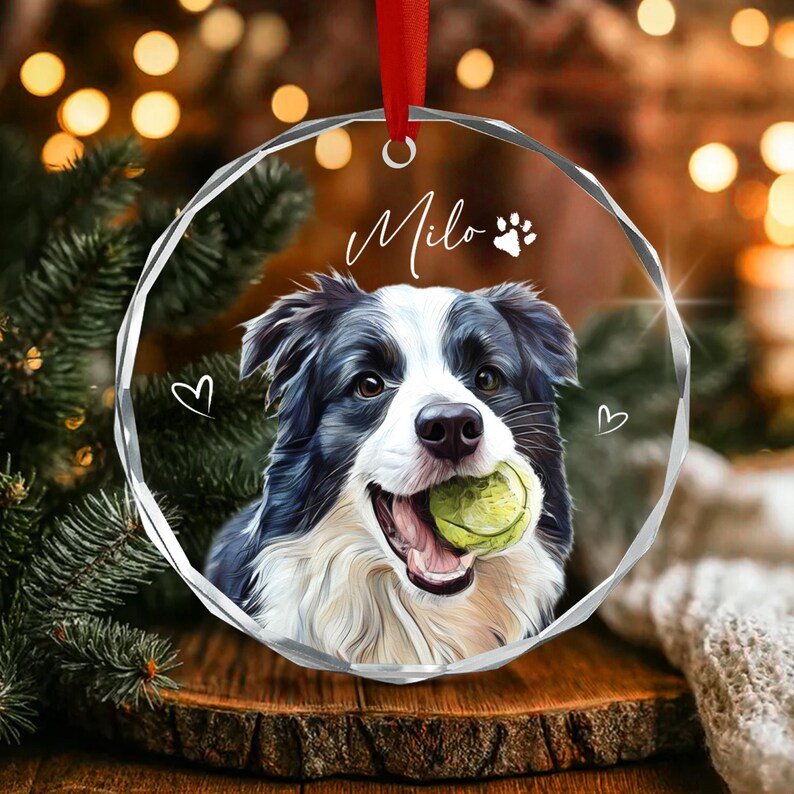 Dog Photo Pet Portrait Christmas Ornament