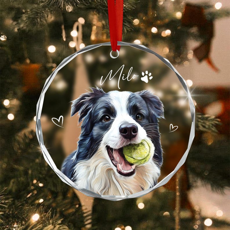 Dog Photo Pet Portrait Christmas Ornament